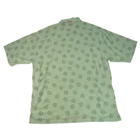 Meccaloha resorts green floral Hawaiian button up shirt size XXL - Picture 2 of 9